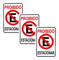 Comprar 3 Placas Proibido Estacionar Parar Carga Descarga Saída