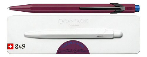 Caneta Esferográfica Caran D Ache 849 Claim Your Style Bordeaux Blue Ink Color