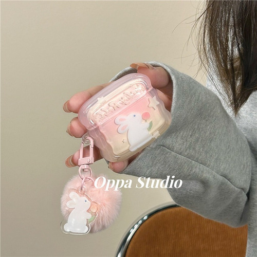Carcasa De Conejo Manchada Rosa For iPhone For AirPods