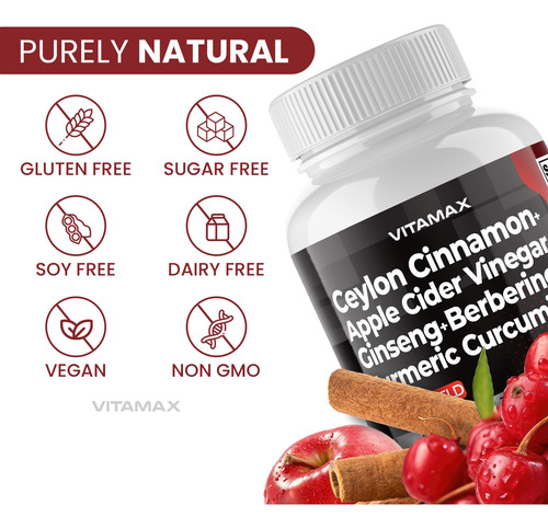 Suplemento Vitamax Gluco Health Support 60 Cápsulas