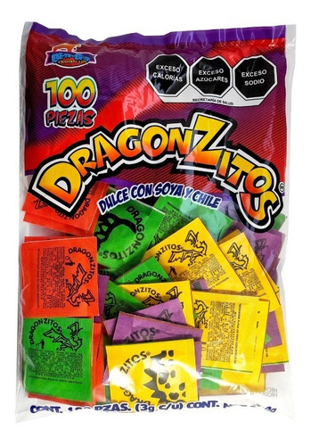 Dragonzitos Dulce Mayoreo 11 Bolsas Con 100 Piezas C/u