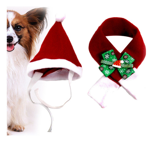 Un Conjunto De Gorro Y Bufanda De Papá Noel Para Perros, Gat