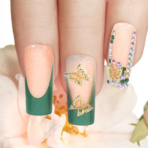 24 Pegatinas Reutilizables Para Uñas: Purpurina Para Ataúd C