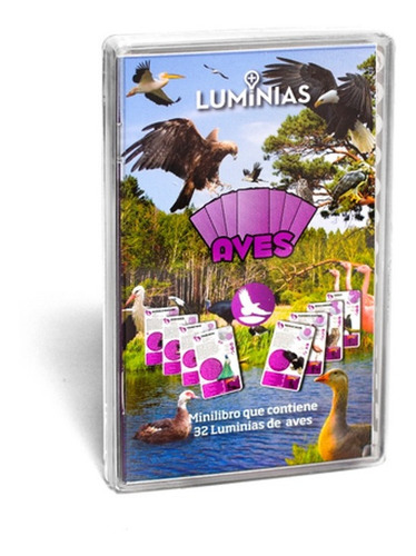 Imagen 1 de 3 de Luminias Juego Enciclopedico Edicion Aves 32 Cartas