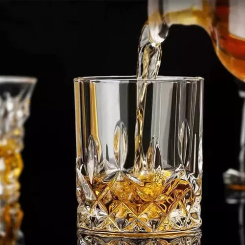 Set X 6 Vasos Vidrio Labrado 218 Ml Deli Glass Kb036/1 Color Blanco