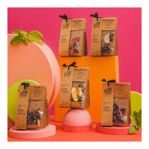 5 Kits De Especiarias Para Gin Tônica (30 Sachês)