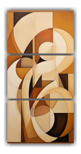 45x90cm Set 3 Canvas Expresion Profundidad Abstracto Beige