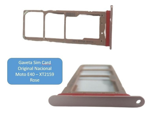 Gaveta Bandeja Chip Sim Card Moto E40 Xt2159 Rose