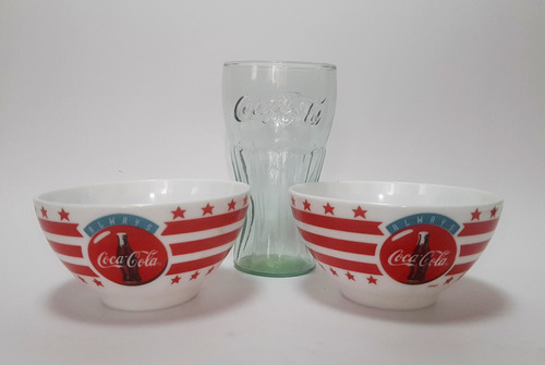 Juego Set 2 Bowl + Vaso Coca Cola