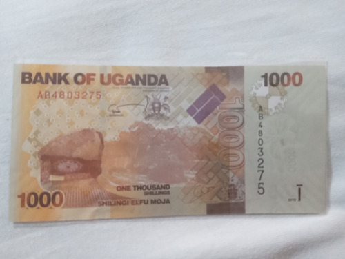 Billete De Uganda 1000 Shilling Del Año 2010