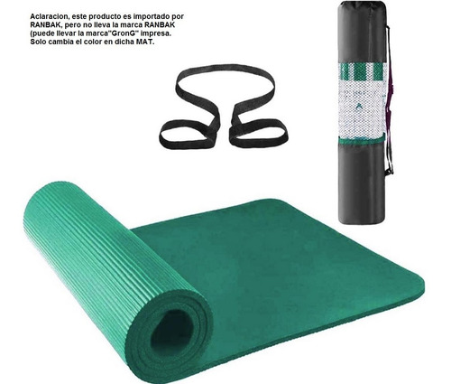 Imagen 3 de 6 de Colchoneta Mat Yoga Caucho Nbr 10mm Ranbak 732 Bolso+correa