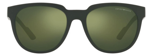 Emporio Armani Mens Ea4205 Gafas De Sol Redondas, Verde Mate