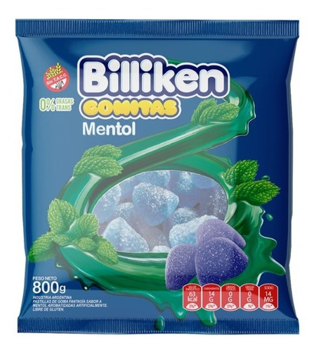 Gomitas Billiken Mentol Jelly X 800 Gr. - Lollipop