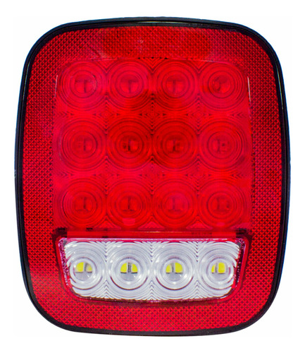 Calavera Plafon 16 Led Tipo Jeep 4 Funciones Slim  12-24v F1