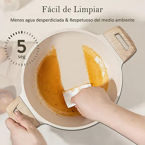 Bateria De Cocina Juego De Ollas Y Sarten 9 Piezas Blanco Makayla