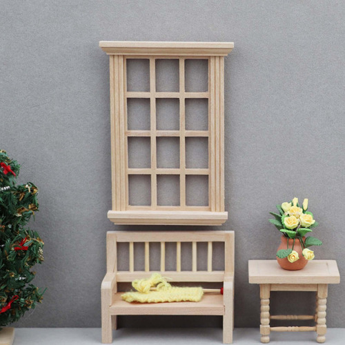 3 X 1/12 Muebles Para Casa De Muñecas, Marco De Ventana,