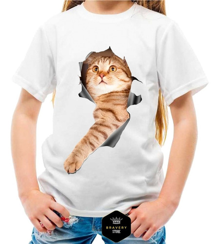 Remera Gatito Efecto 3d - Amor Gatuno - Michis