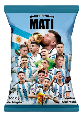20 Bolsitas Cumpleaños Chips Bags Argentina Futbol Messi