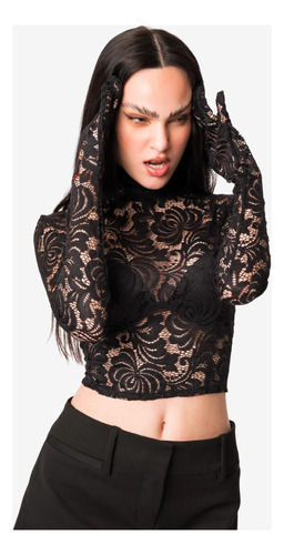 Top London De Encaje Con Guantes - Blusa Elegante Mujer