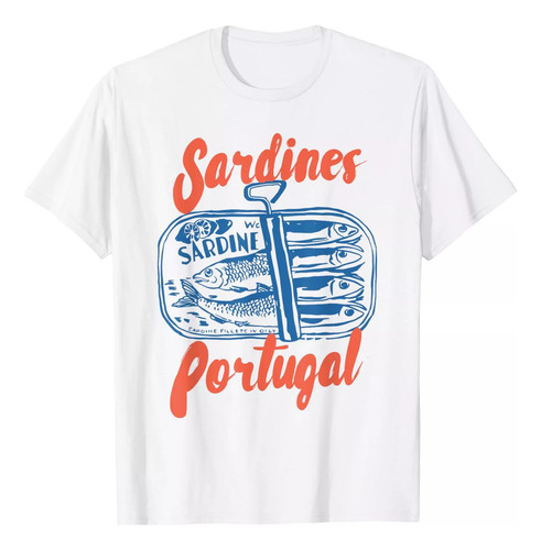 Remera Con Gráfico Retro De Pescado Enlatado De Sardinas Par