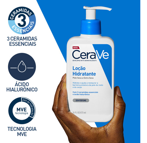 Loção Hidratante Ácido Hialurônico 473ml Cerave Pele Seca