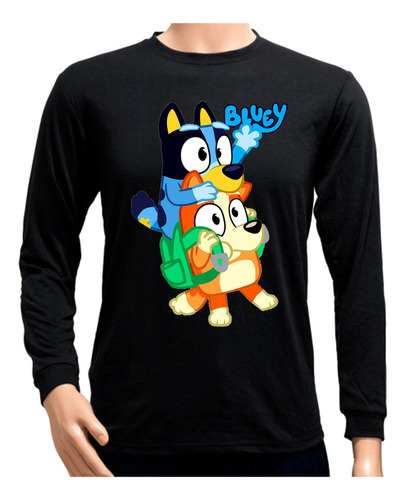 Remera Camiseta Adulto Manga Larga Bluey Bingo 4  Diseños