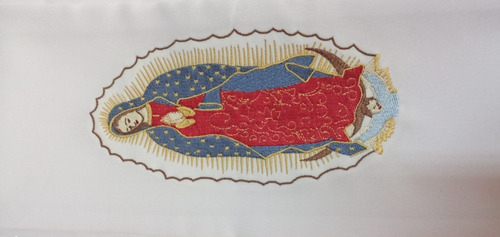 Estola Sacerdotal Blanca Bordada C/virgen De Guadalupe