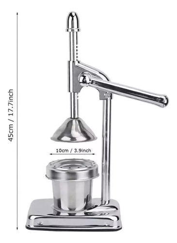 Exprimidor Manual De Jugos Materia Acero 37cm De Alto