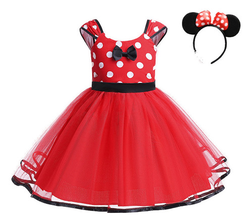 1 Vestido Con Forma De Tutú De Minnie Mouse, Bonito Lazo De