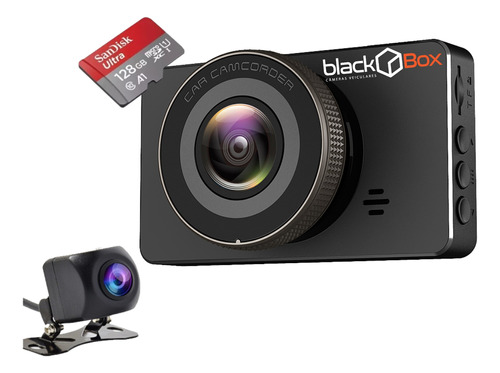Câmera Veicular Carro Black Box Gp5 Dual Dupla Hd + 128gb