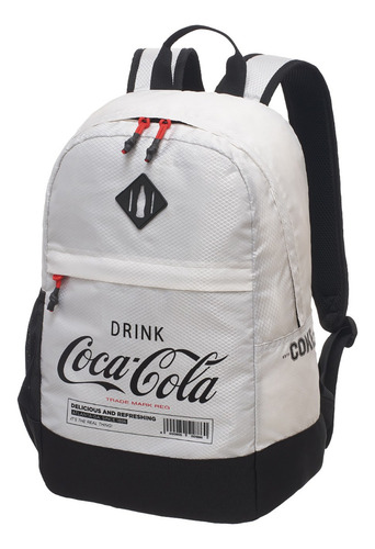 Mochila Costas Coca Cola Tokyo Multiuso Escolar Cor Branco