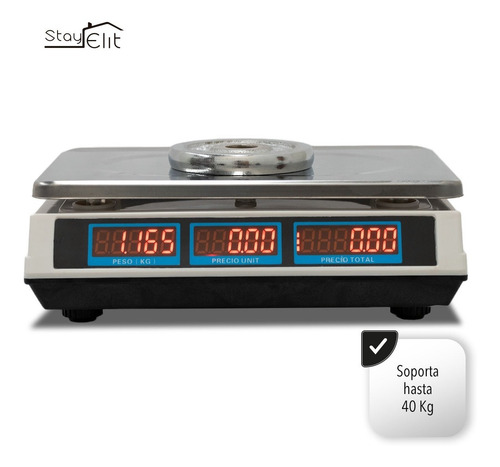 Imagen 6 de 8 de Báscula Comercial Digital Stay Elit Dgit-01 40kg Blanco Ms