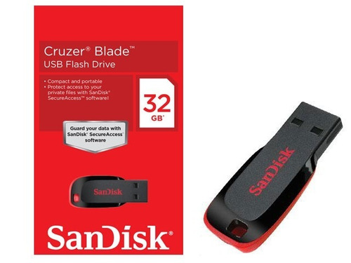 Pen Drive Sandisk 32gb Z50 Cruzer Blade Original Lacrado