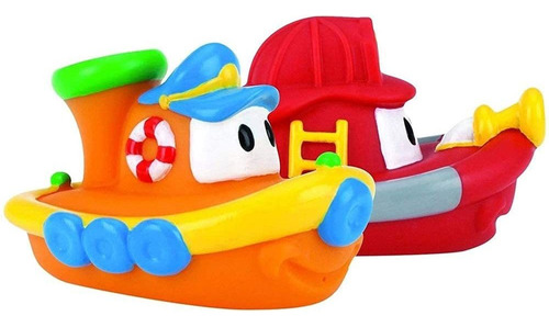 Juguetes  Tugs Barcos De Baño Flotantes Rojo Naranja Fr80jb