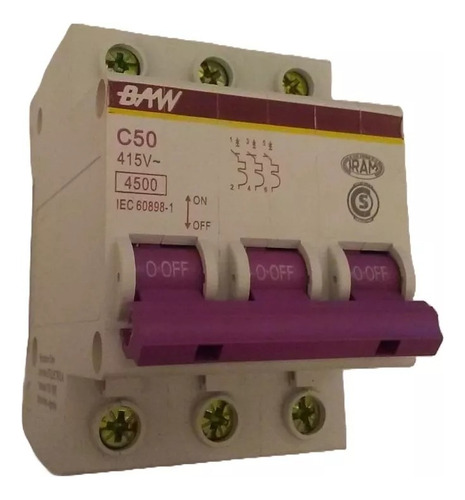 Termica Tripolar 50a Baw Curva C 4.5ka