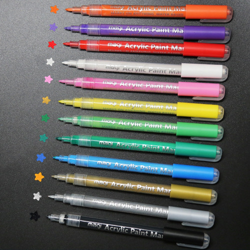 Set De Rotuladores Acrílicos De 12 Colores De Asd Paint