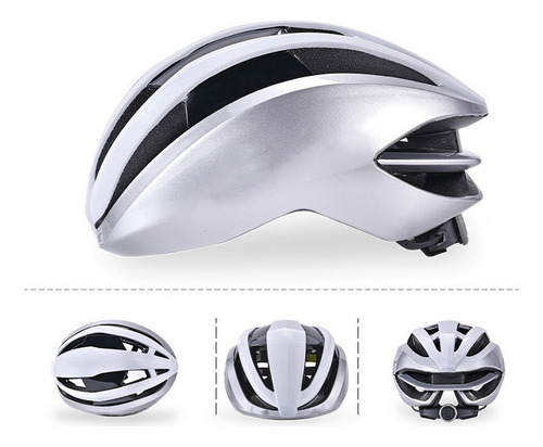 Casco Para Montar En Bicicleta, Plateado, Ventilado, Rompevi