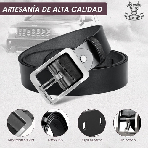 Imagen 2 de 7 de Cinturón Cuero Hombre Ajustable Alta Calidad Negro/marrón