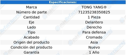 Moldura Defensa Del Der Crom Mercedes-benz C320 05 Tong Yang