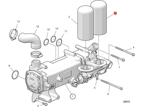 22030848 Filtro Óleo Lubrificante Motor Volvo Penta D4 D6