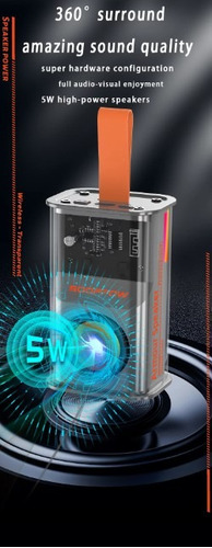 Imagem 3 de 4 de Caixa Som Battle Armour5w Transparent Rgb/wireless/bluetooth