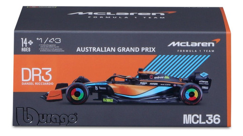 Mclaren F1 Mcl36 Ricciardo 2022 Escala 1:43