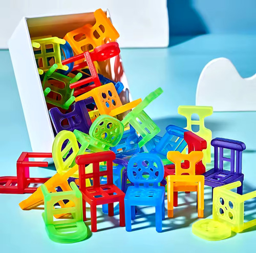 Juego Mesa Mini Sillas Apilables Equilibrio Destreza 72pzs