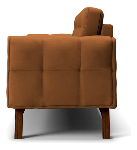 Sofá 180 Cm 3 Lugares Sandero C-262 Veludo Telha - Domi Cor Rosa-claro Desenho Do Tecido Liso