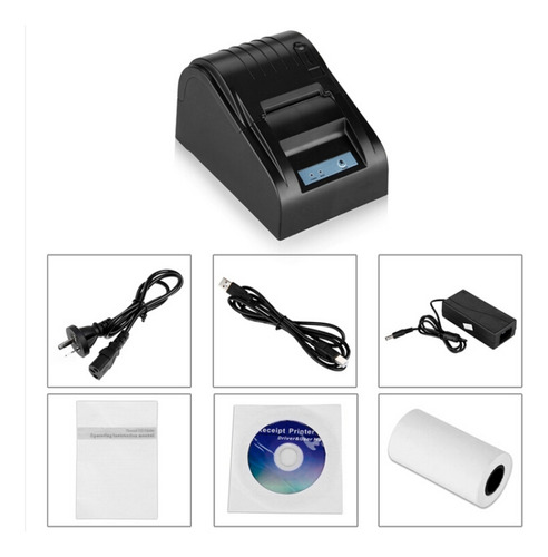 Impresora Térmica De Recibos Negra Pos-5890t Portátil De 90