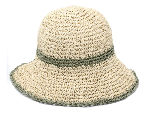 Piluso Sombrero Gorro Bucket Hat Rafia Mujer Liso 