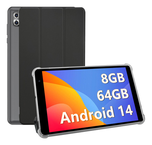 Tablet Pritom 8 pulgadas B8 Android 14 tableta 8gb ram y 64gb rom 5000mah octa core 5G wifi cámara dual tablets con funda
