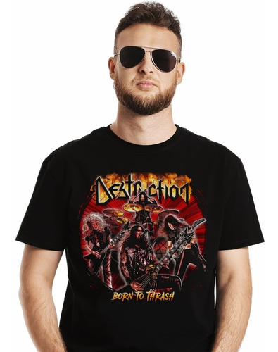 Polera Destruction Born To Thrash Metal Impresión Directa