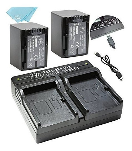 Baterias Bm Premium 2 Npfv70  Cargador Doble Para Sony Pxwz9