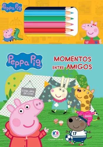 Atividade Colorir Especial – Peppa Pig com 12 lápis de cor grande